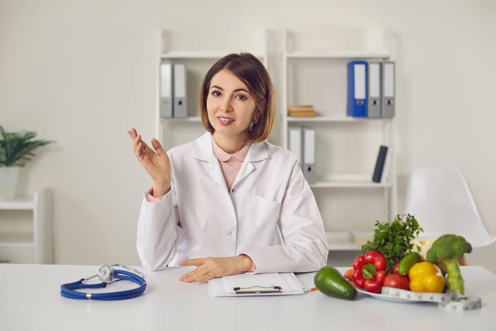doctor at her desk